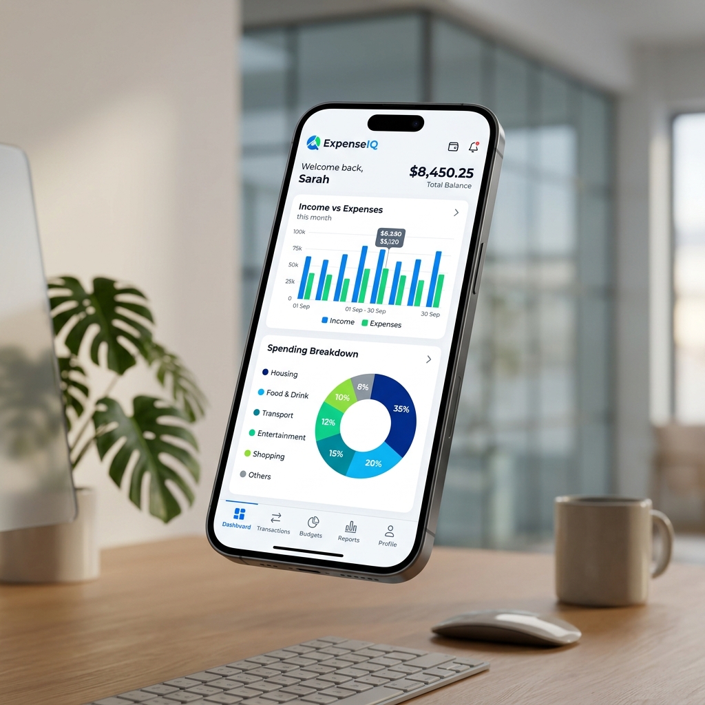 ExpenseIQ App Mockup
